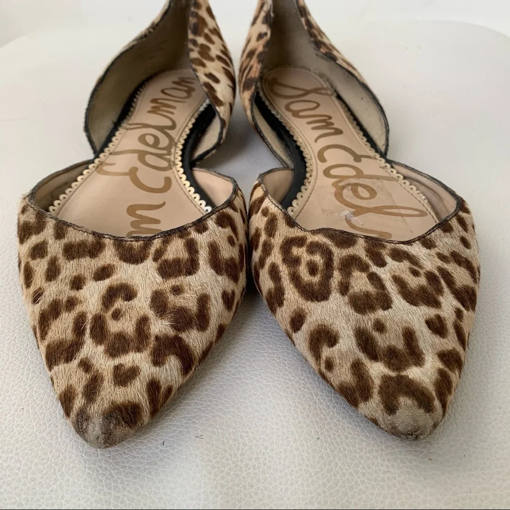 Sam Edelman Leopard Print Calf Hair Rodney D'orsay Slip On Flats